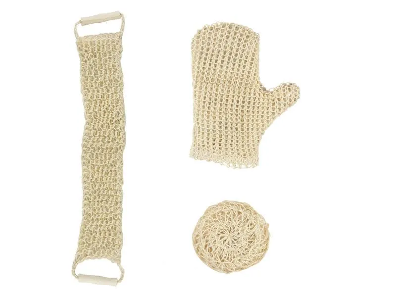 MSV Badeschwamm-Set aus Sisal, Weiss MSV Badeschwamm-Set aus Sisal, Weiss