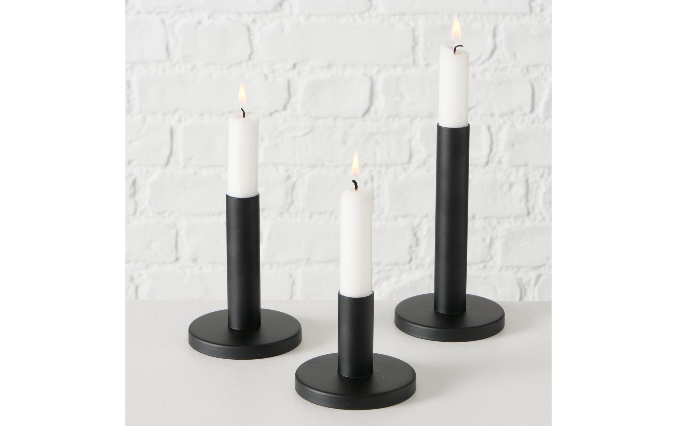 Boltze Kerzenhalter Malko 3-teilig, Schwarz
