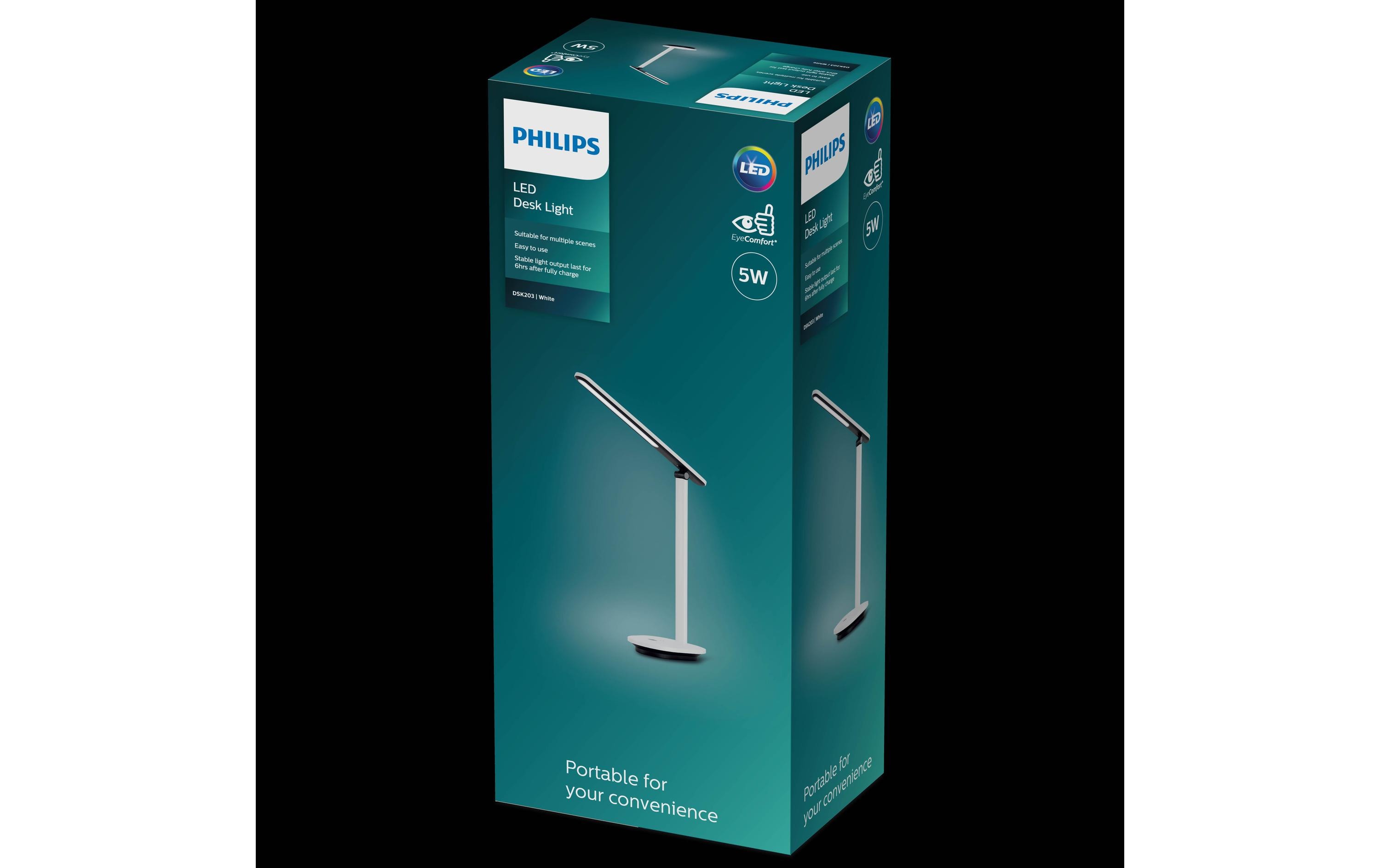 Philips Schreibtischleuchte Ivory DSK203 27-50K Weiss Dimmbar
