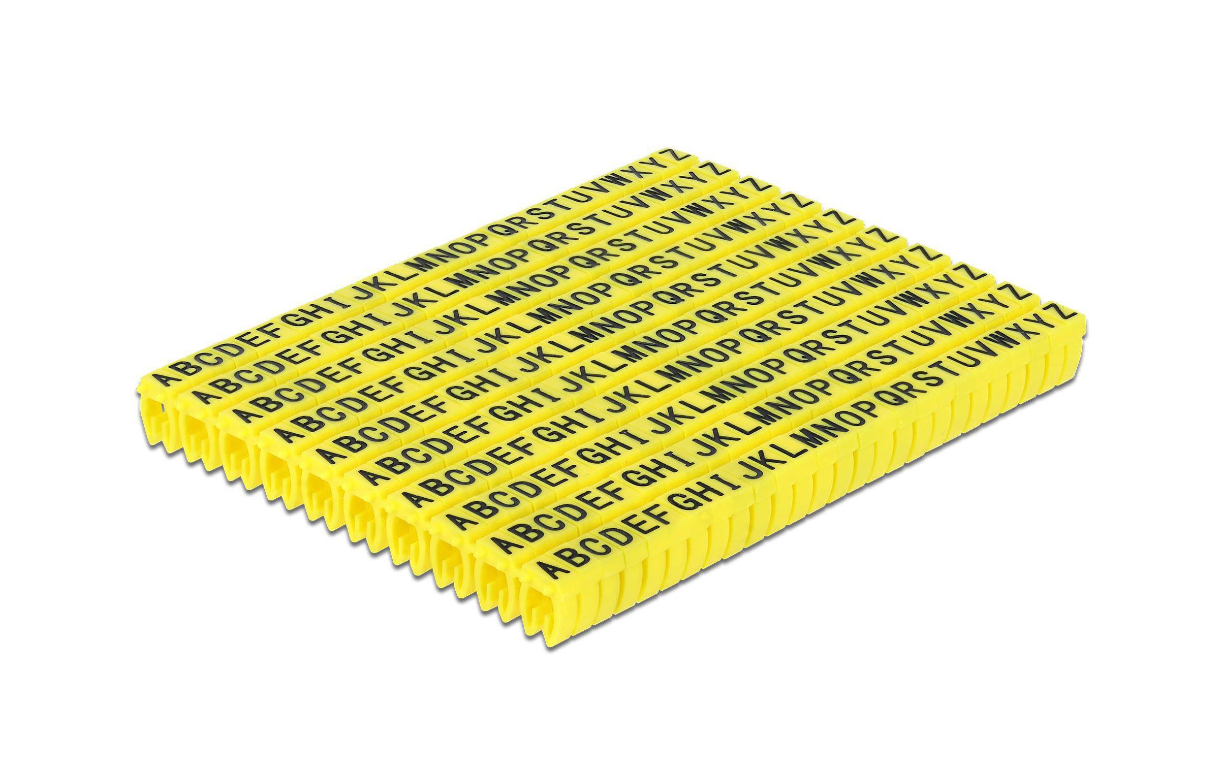 Delock Kabelkennzeichnung Clips A-Z gelb, 10x 26 Stück Delock Kabelkennzeichnung Clips A-Z gelb, 10x 26 Stück
