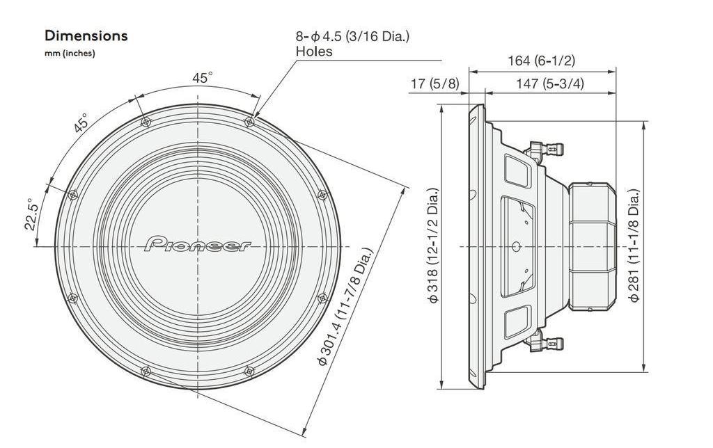 Pioneer Subwoofer TS-A300D4