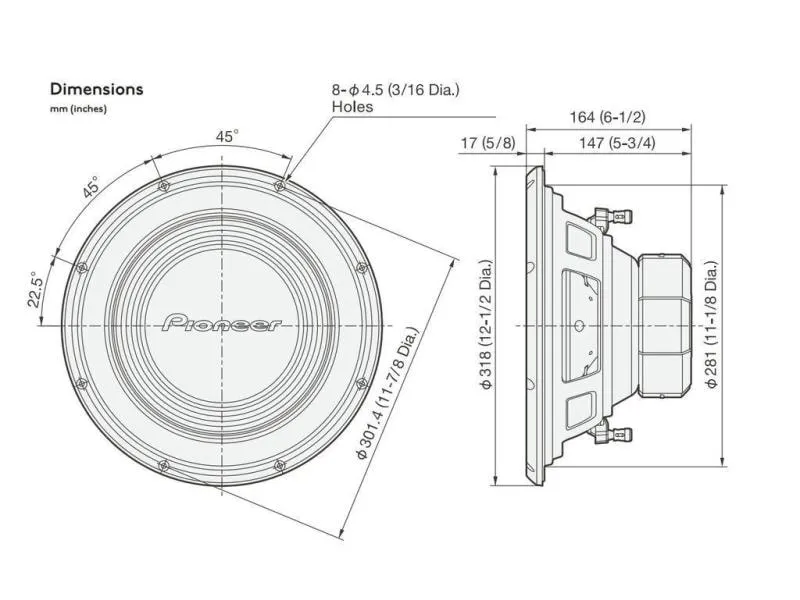 Pioneer Subwoofer TS-A300D4