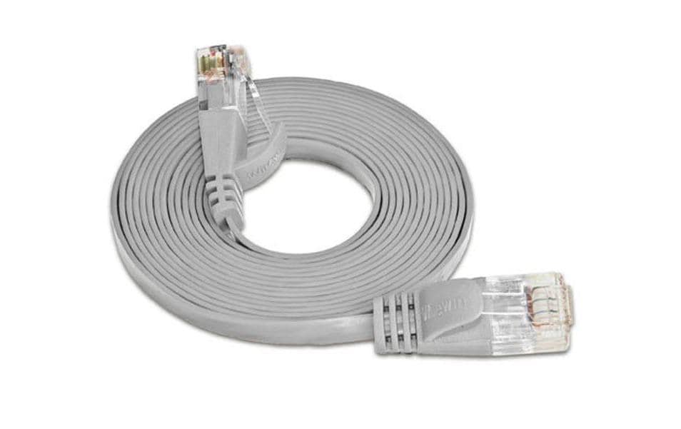 SLIM Slimpatchkabel RJ-45 - RJ-45, Cat 6, UTP, 20 m, Grau