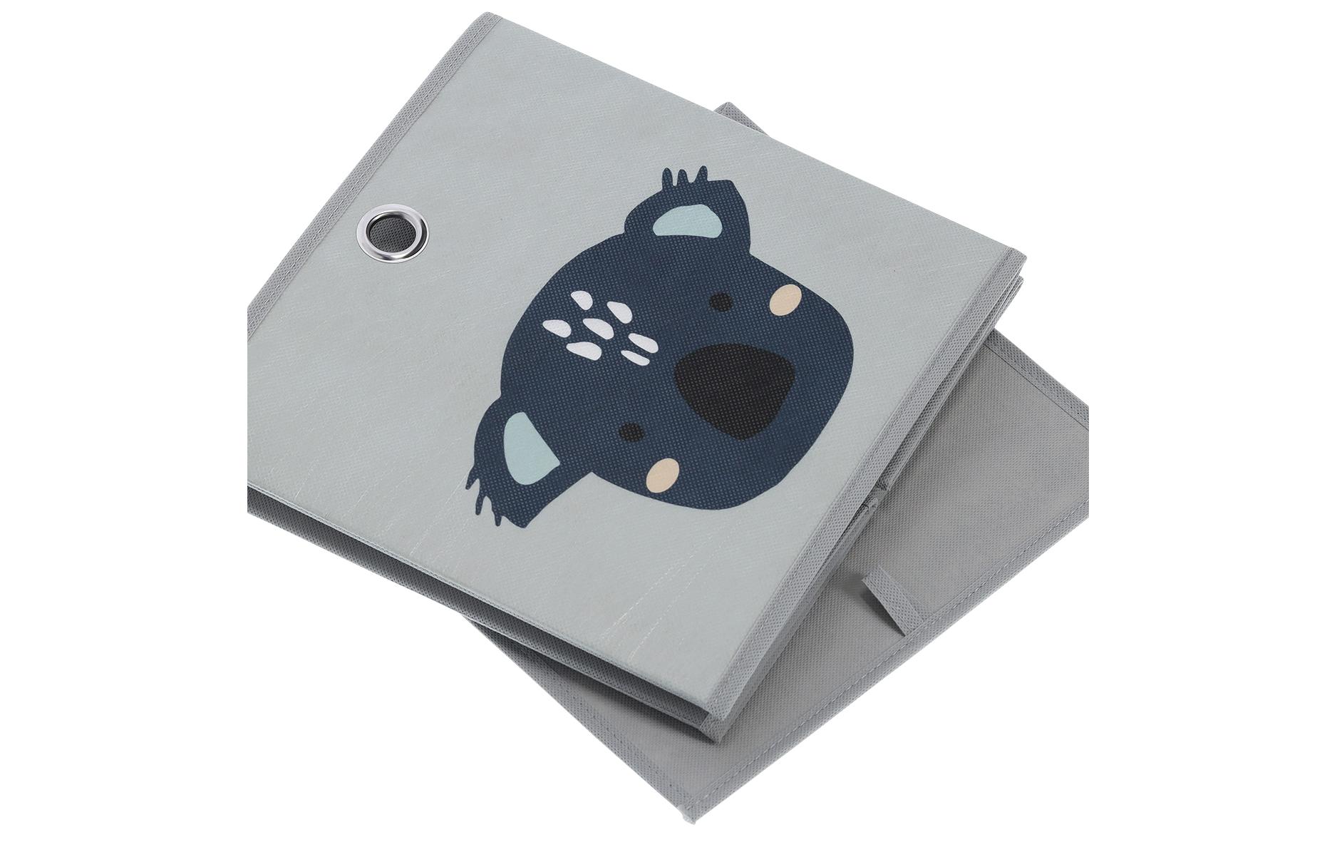 Zeller Present Spielzeugbox Koala Grau 28 x 28 x 28 cm