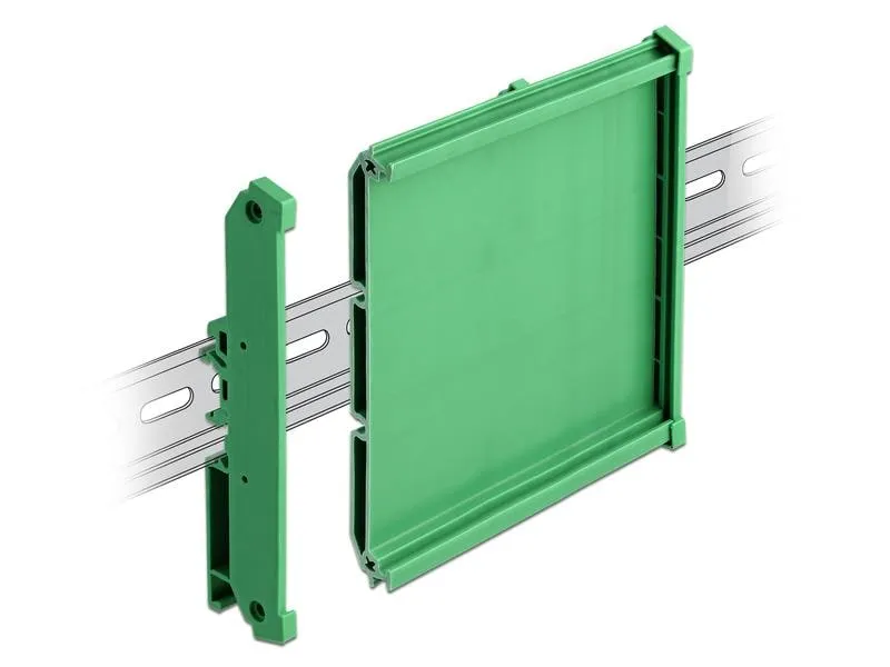 Delock Platinenhalterung für Hutschienen 10 cm lang, Grün Delock Platinenhalterung für Hutschienen 10 cm lang, Grün