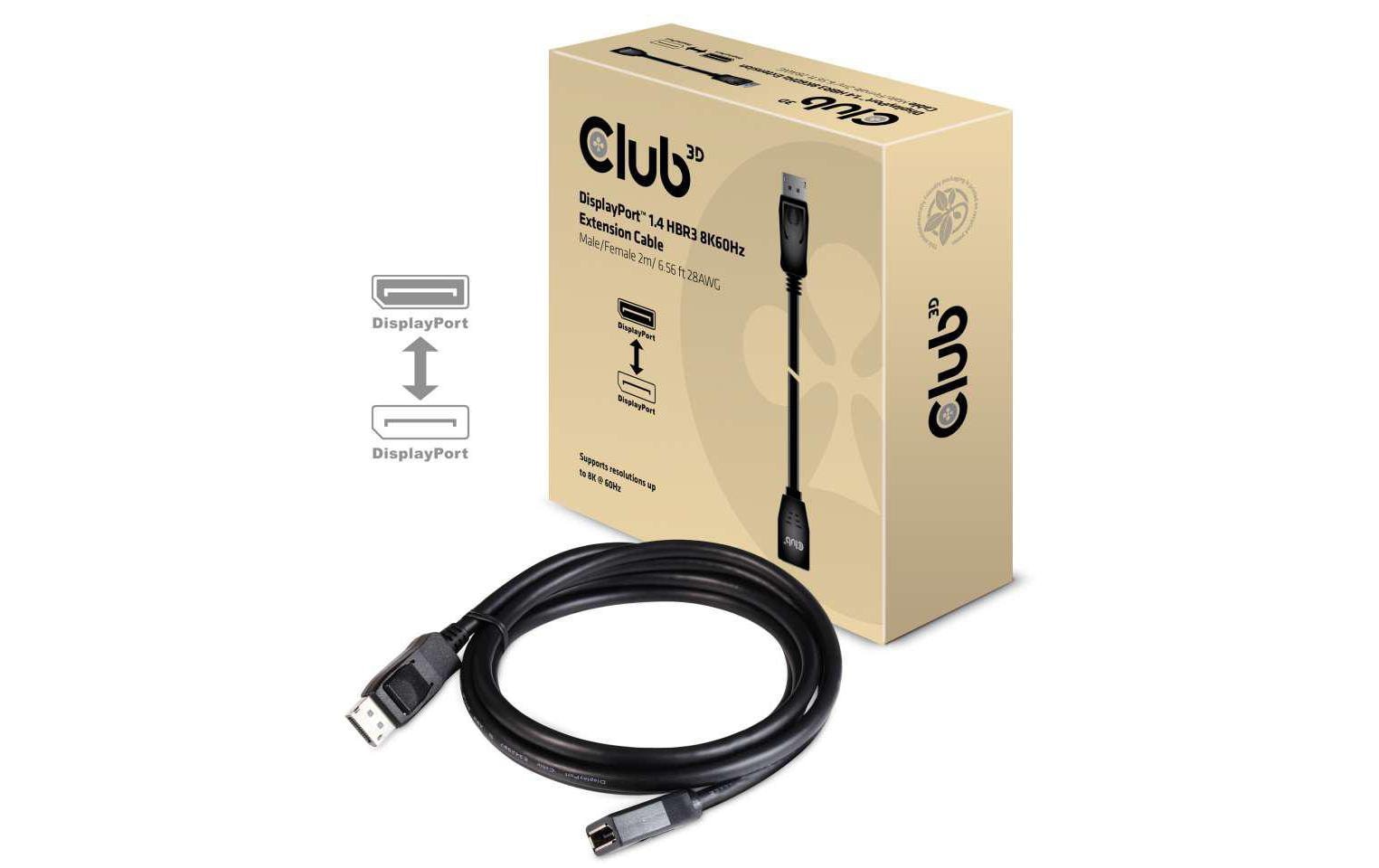 Club 3D Kabel DisplayPort 1.4 HBR3 8K60Hz, 2 m
