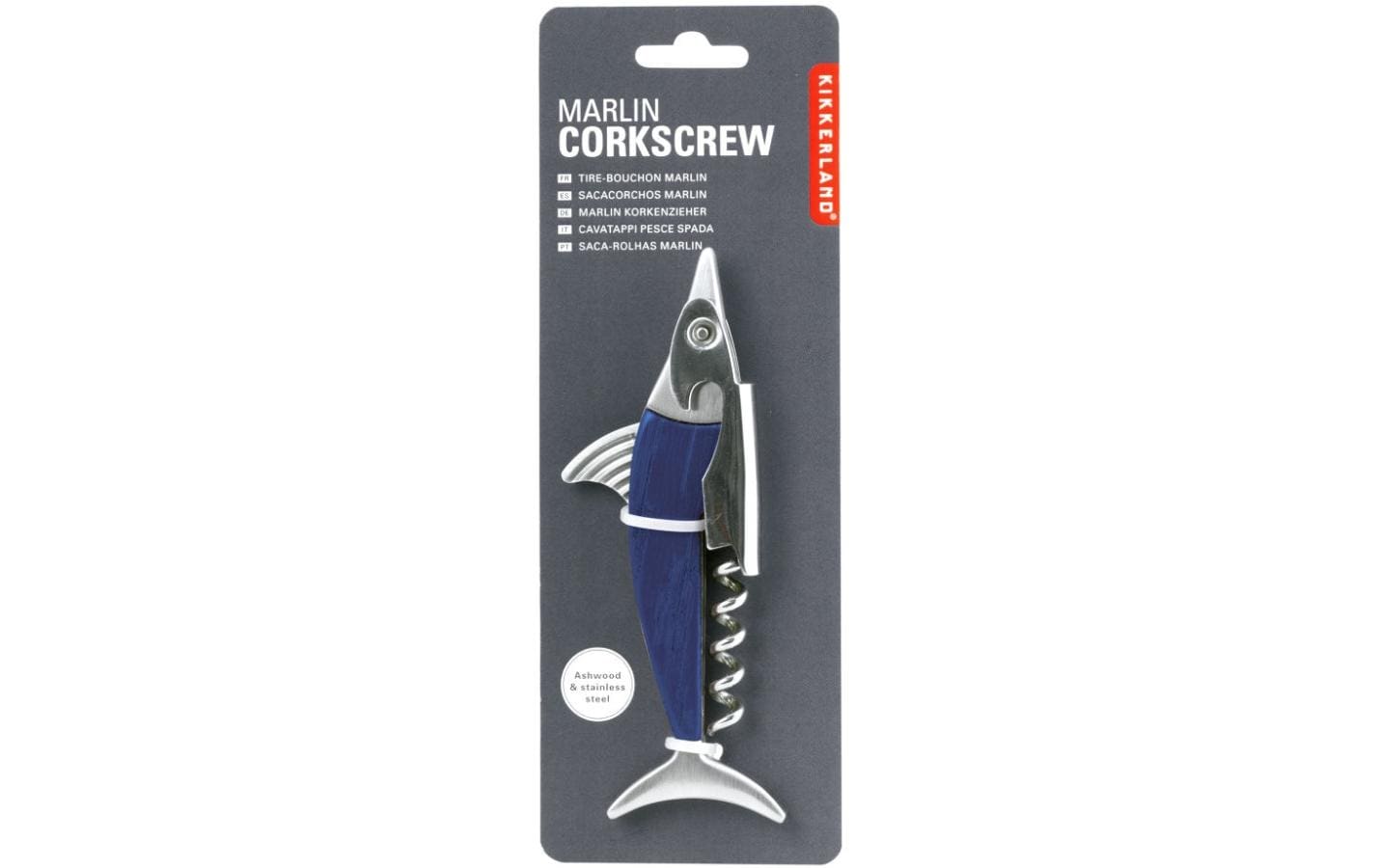 Kikkerland Flaschenöffner Marlin Dunkelblau/Silber