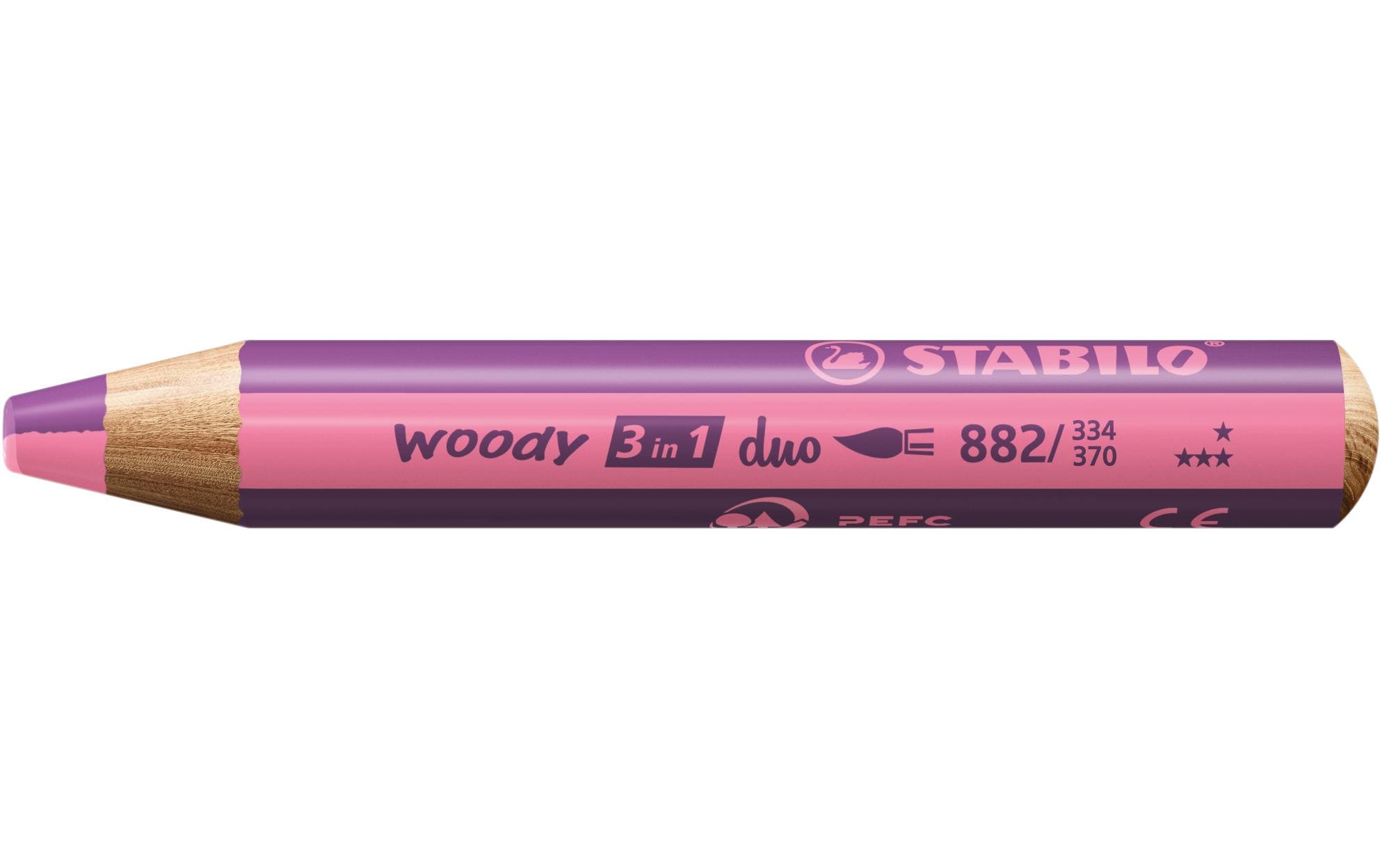 STABILO Wachsmalstifte Woody 3 in 1 duo Pink / Lila STABILO Wachsmalstifte Woody 3 in 1 duo Pink / Lila