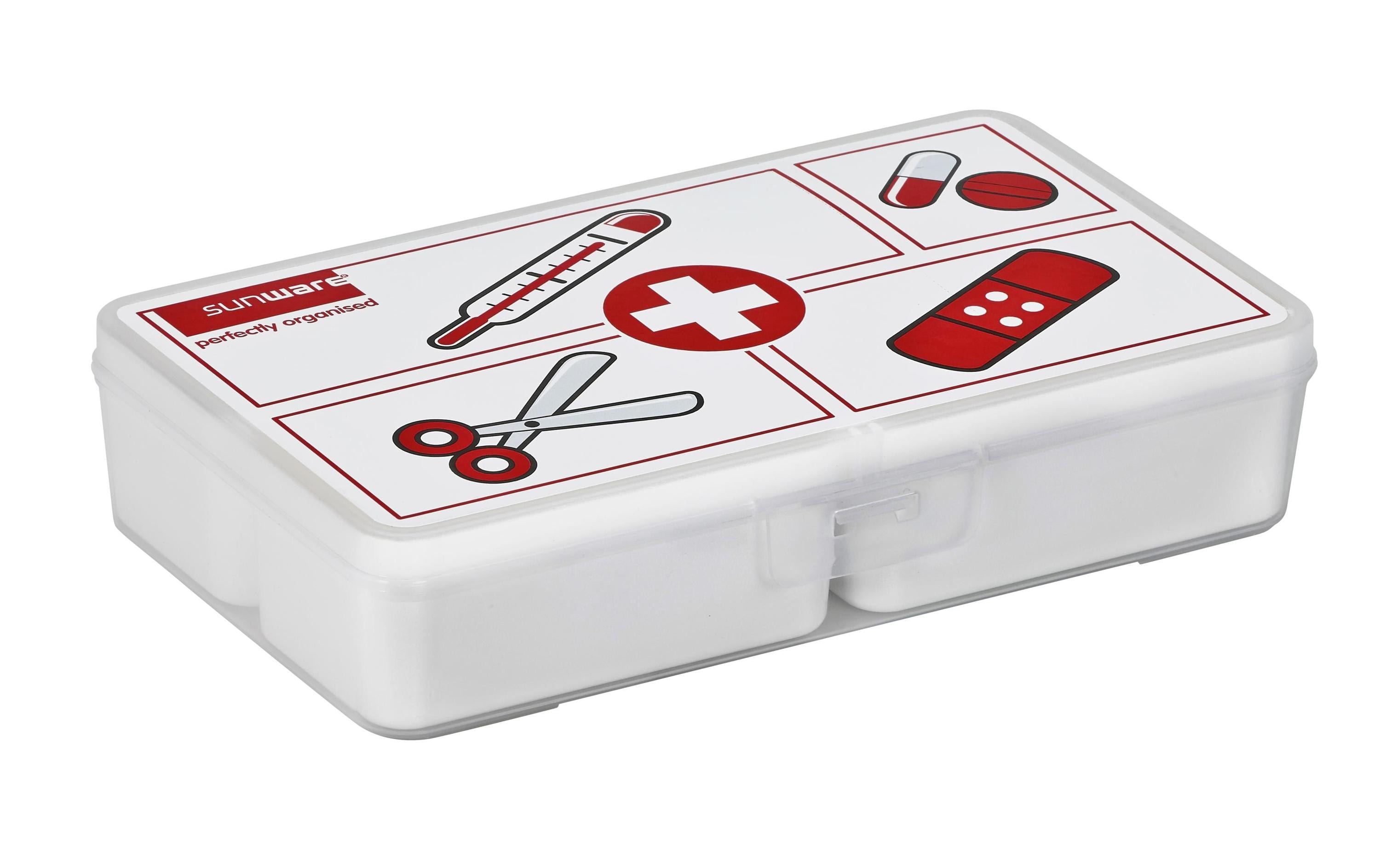 Sigma Home Erste Hilfe Box mit 4 Einteilungen Weiss Sigma Home Erste Hilfe Box mit 4 Einteilungen Weiss