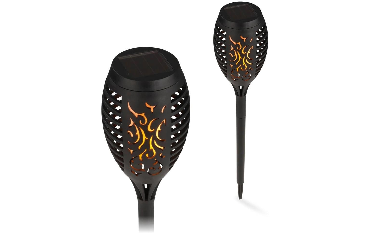 EASYmaxx Solar-Fackel LED 2er-Set 1.2 V mit Erdspiess und Clip