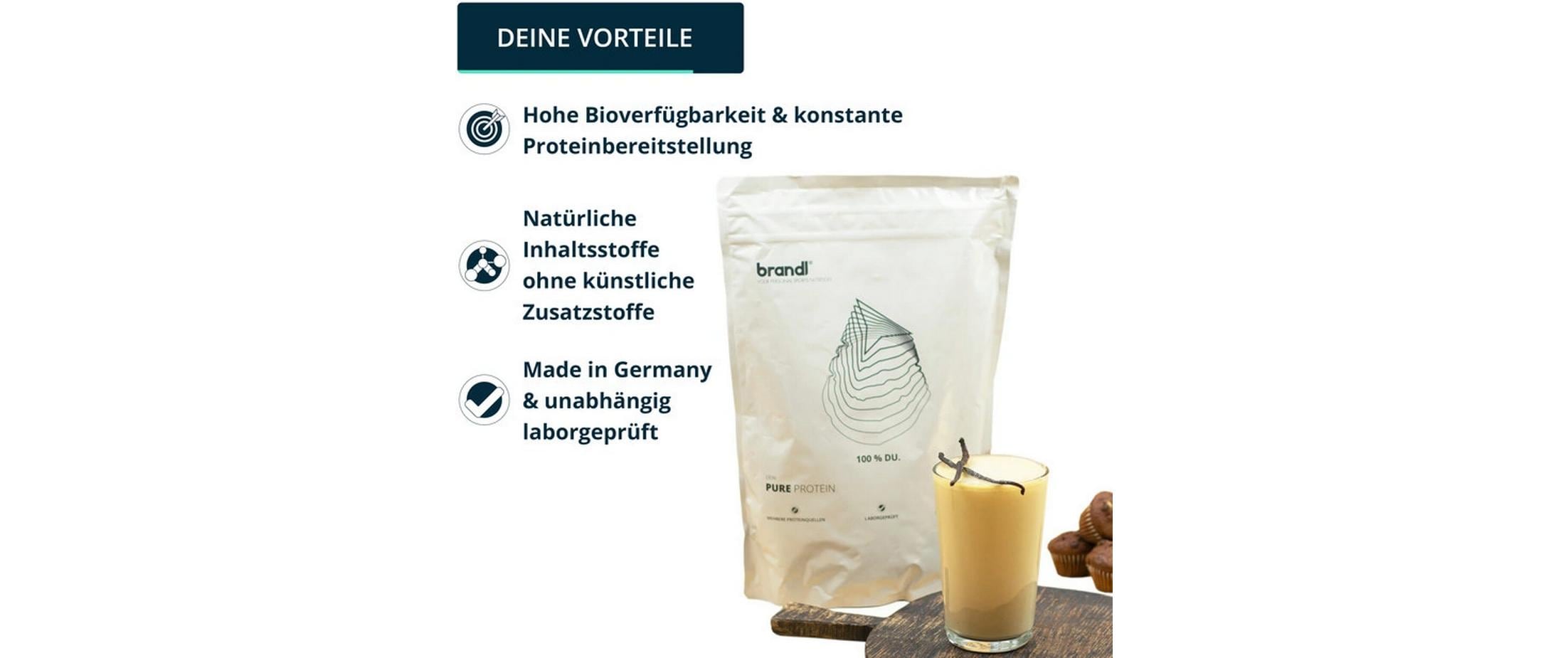 Brandl-Nutrition Pulver Pure Protein Vegan Vanille 1000 g Brandl-Nutrition Pulver Pure Protein Vegan Vanille 1000 g