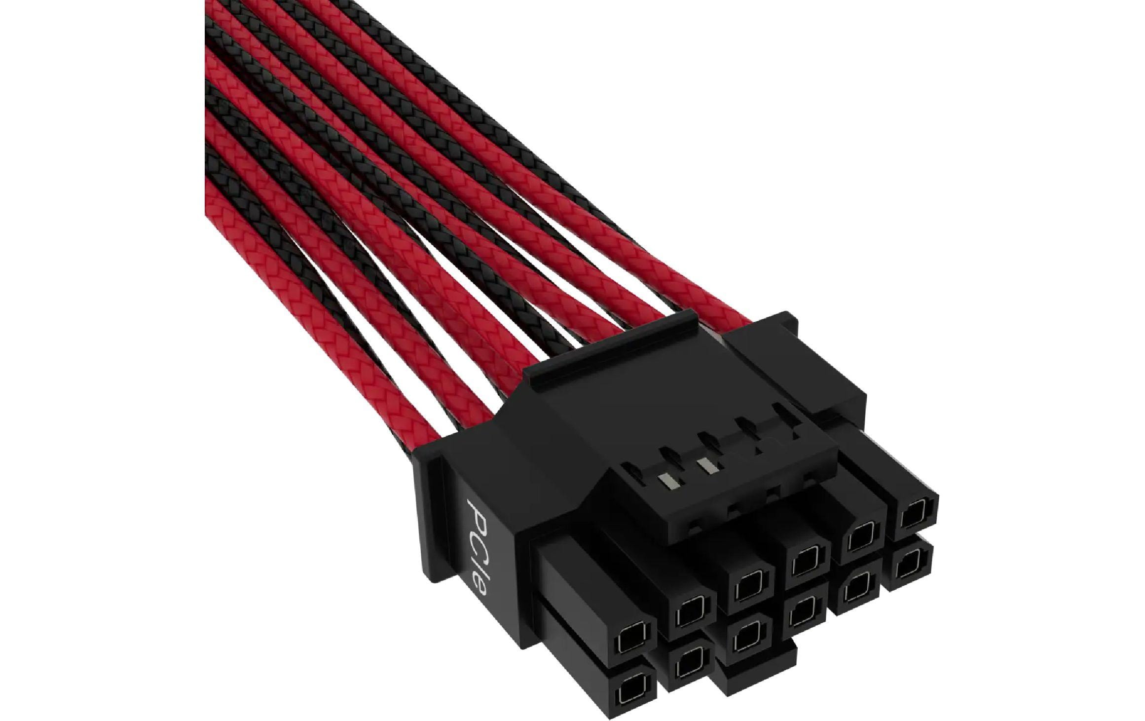 Corsair Premium 12+4-Pin 12VHPWR 600 W Kabel Schwarz Rot