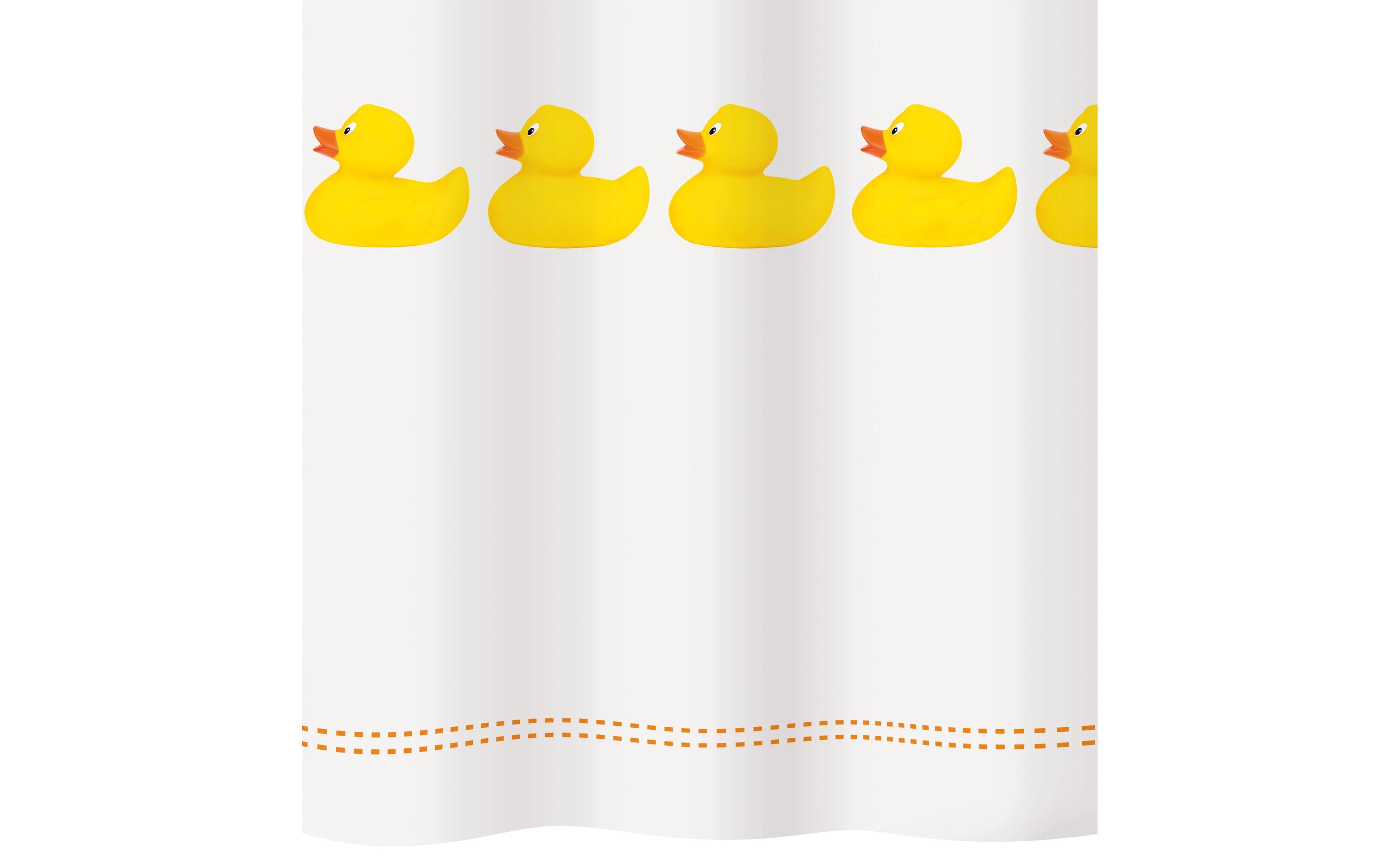 diaqua® Duschvorhang Duckie 120 x 200 cm, Gelb/Weiss
