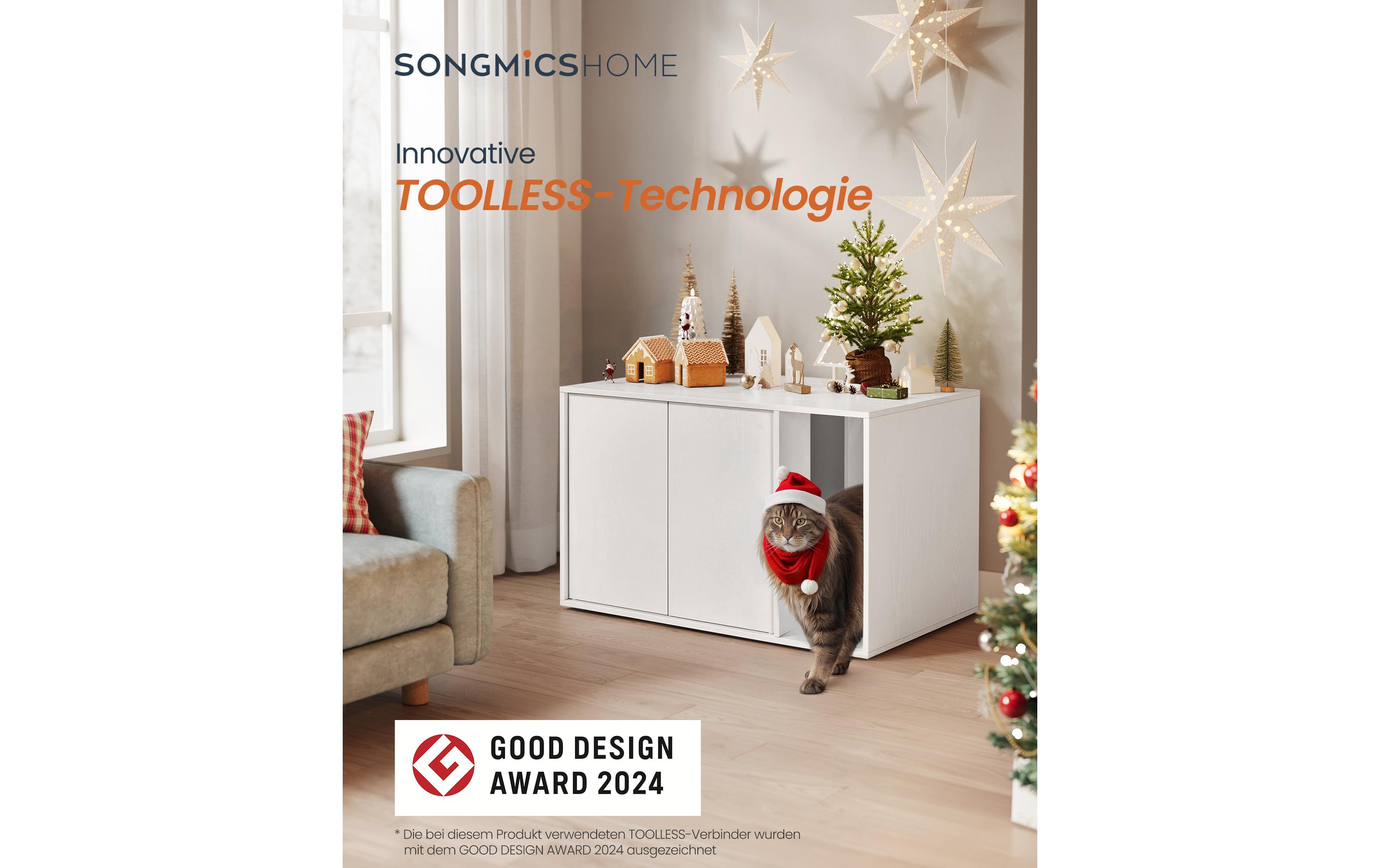 Feandrea Katzenhaus für Katzentoilette Weiss