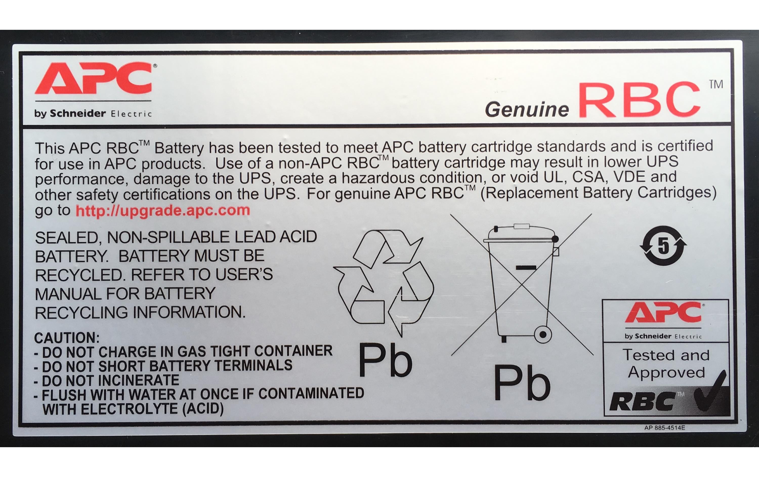 APC Ersatzbatterie APCRBC118 APC Ersatzbatterie APCRBC118