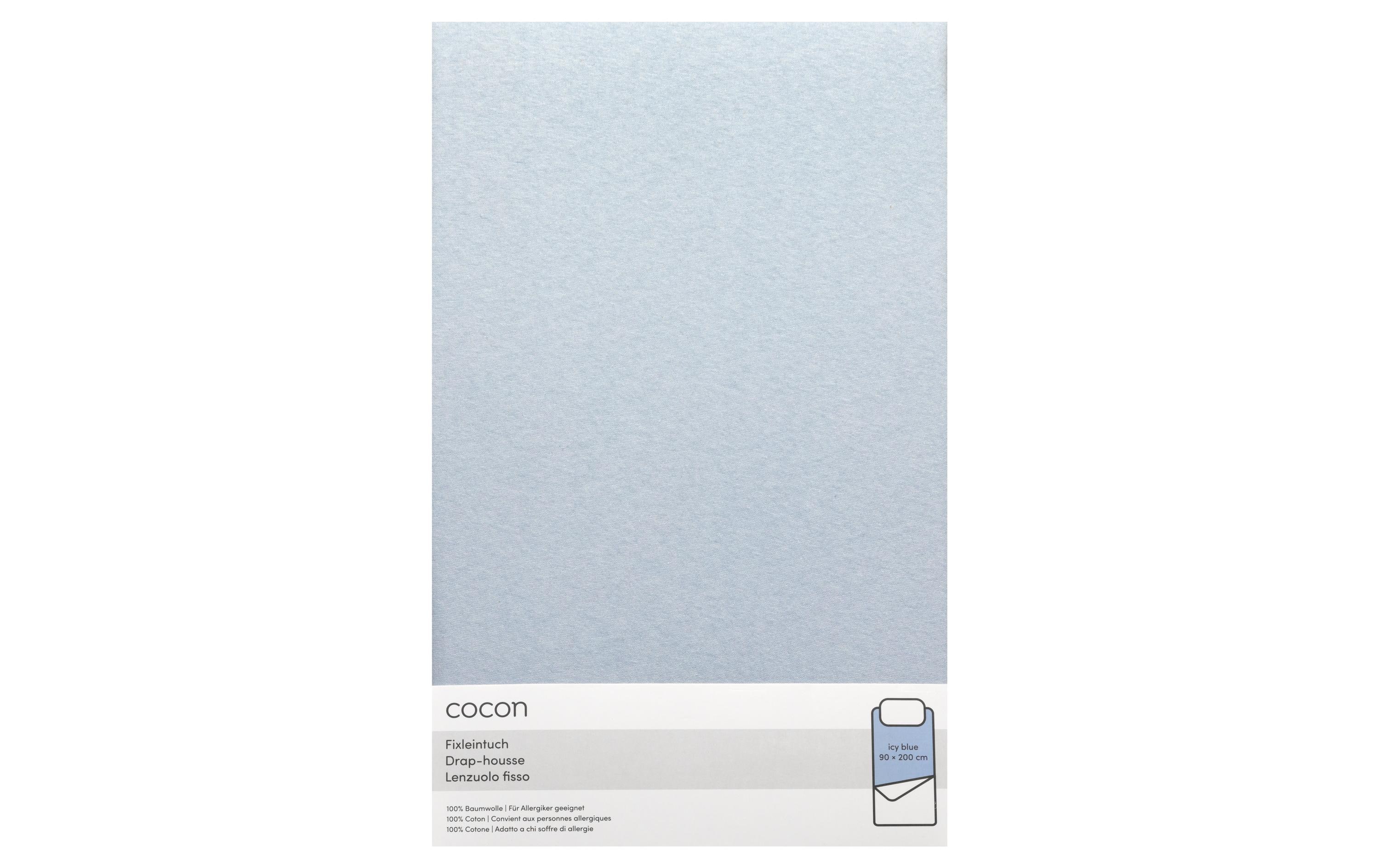 COCON Fixleintuch 90-100 x 200 cm, Eisblau