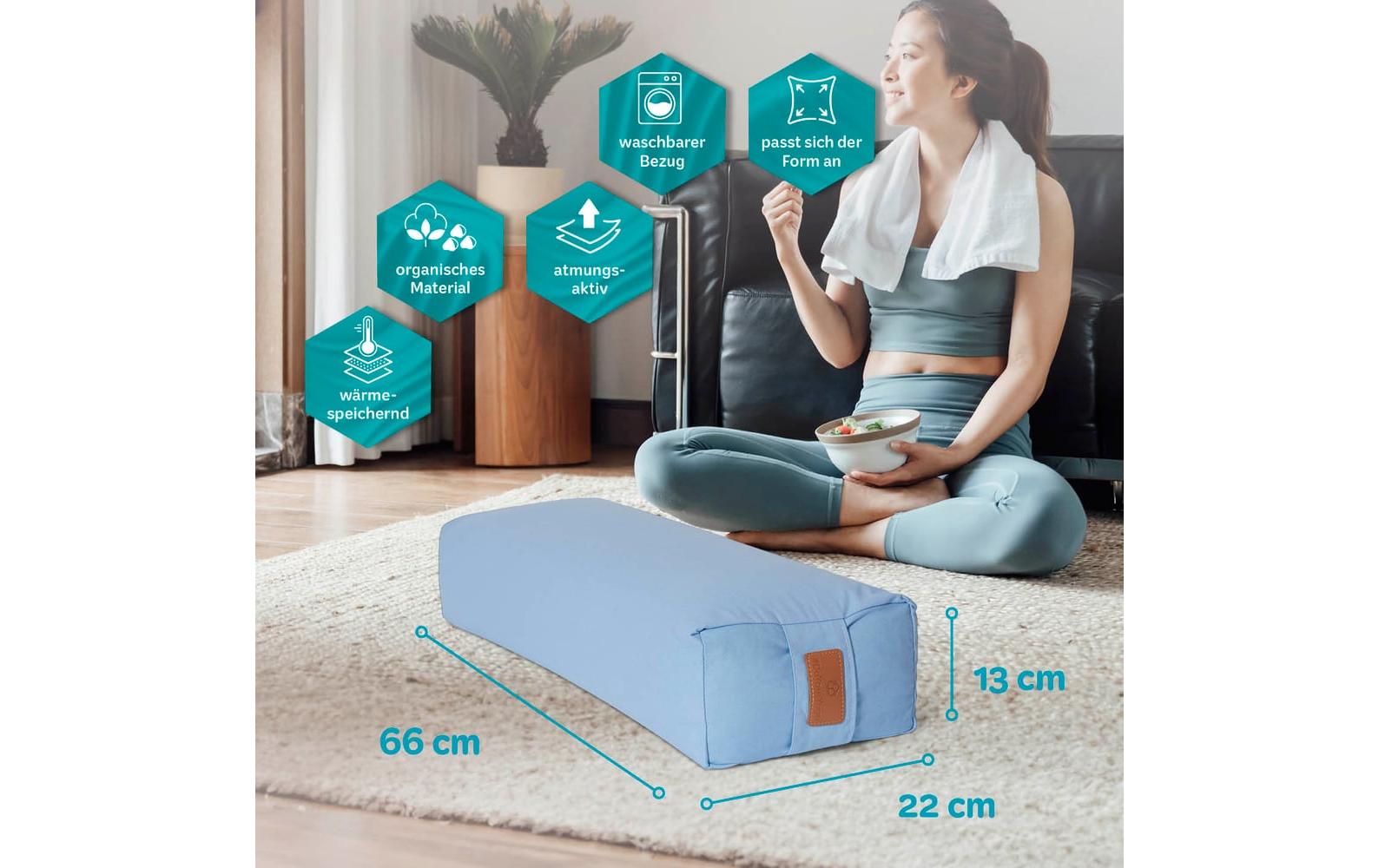 DoYourYoga Yoga-Bolster Paravati Bio-Dinkelspelz, Hellblau