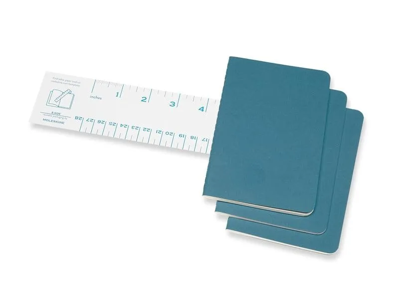 Moleskine Notizbuch Classic 9 x 14 cm, Blau, Blanko, 3 Stück