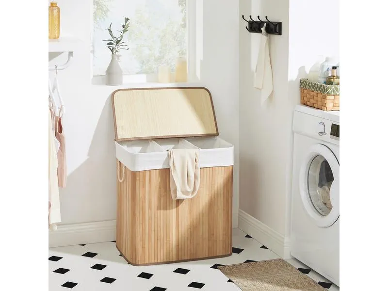 Songmics Wäschekorb mit Deckel 150 l, Nature Songmics Wäschekorb mit Deckel 150 l, Nature