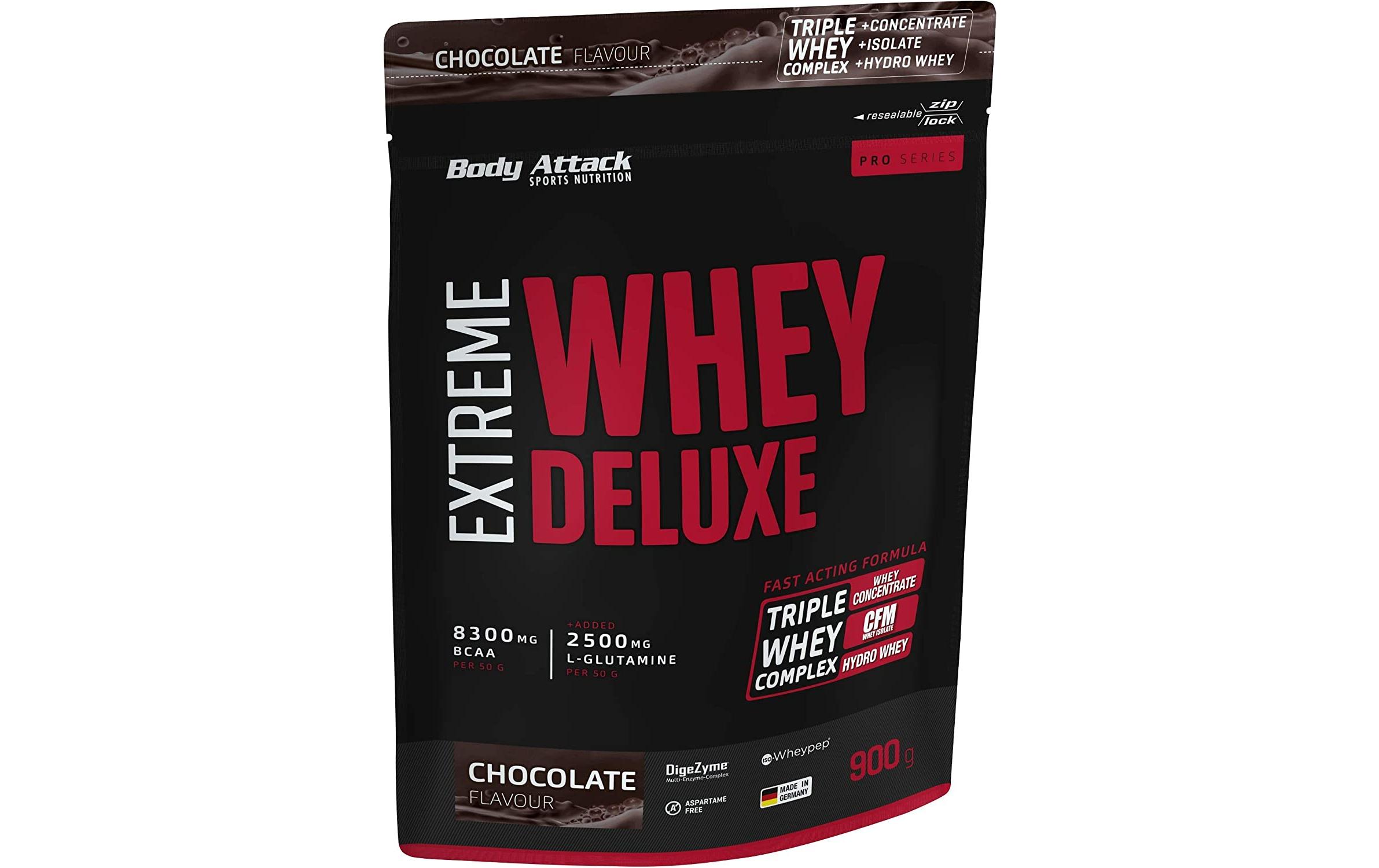 Body Attack Pulver Extreme Whey Deluxe Schokolade 900 g