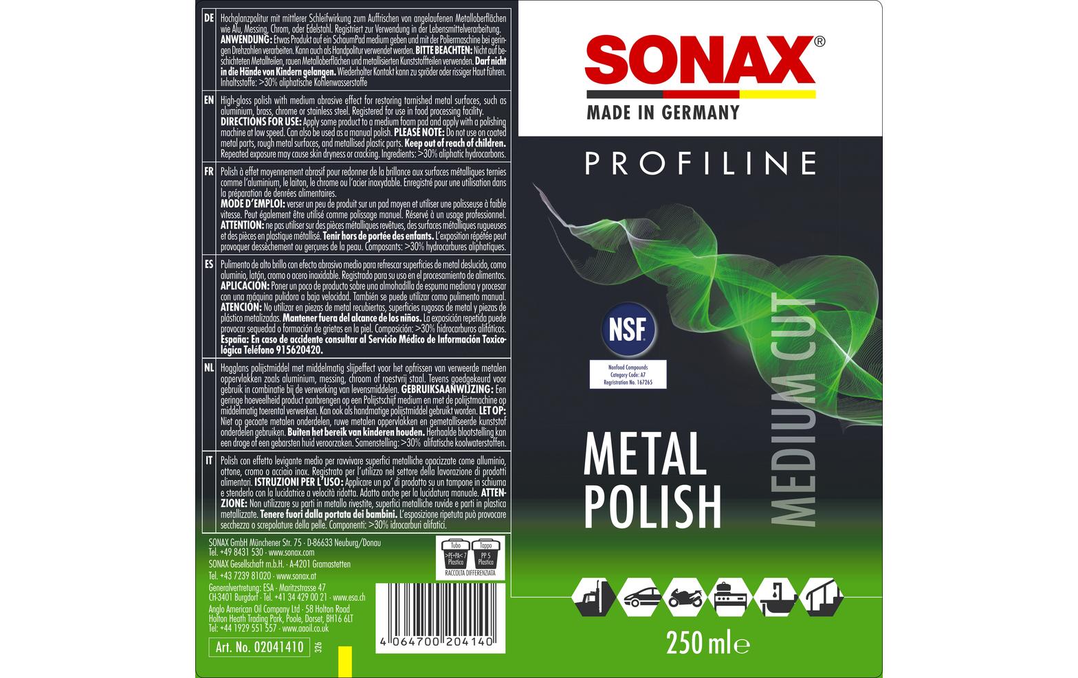 Sonax PROFILINE Metallpolitur, 250 ml