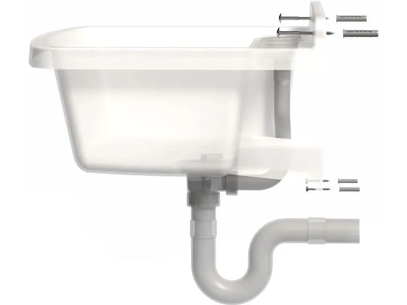 Mateu Ausgussbecken Vela 50 weiss, Polypropylen Weiss Polypropylen