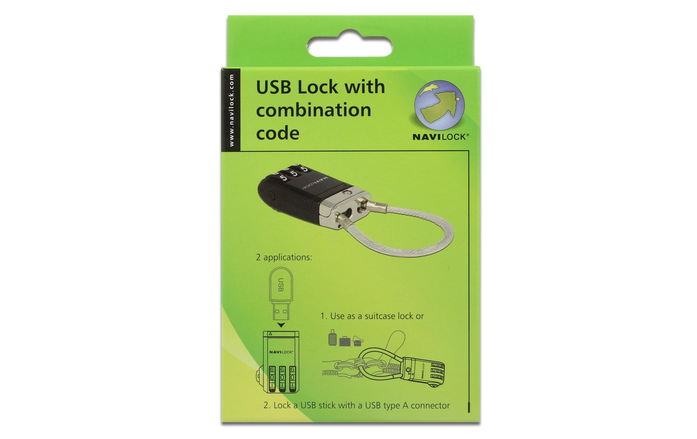 Navilock Sicherheitsschloss USB mit Zahlencode
