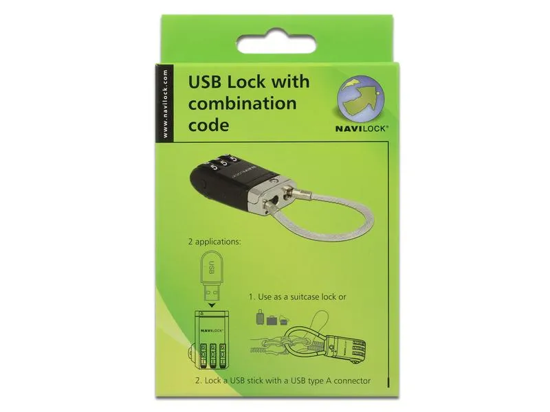 Navilock Sicherheitsschloss USB mit Zahlencode