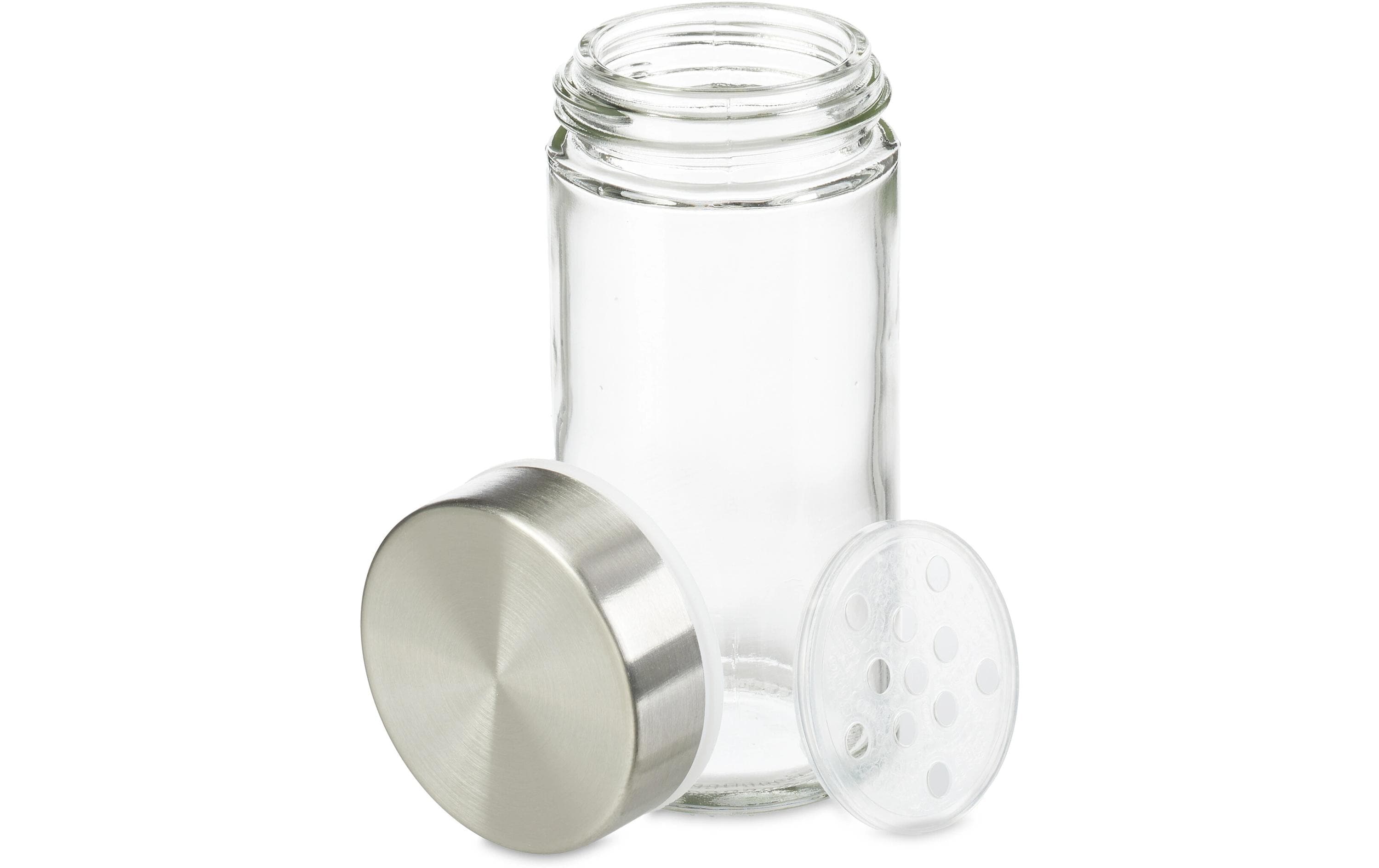 relaxdays Gewürzkarussell 16er Set Hellbraun/Silber/Transparent