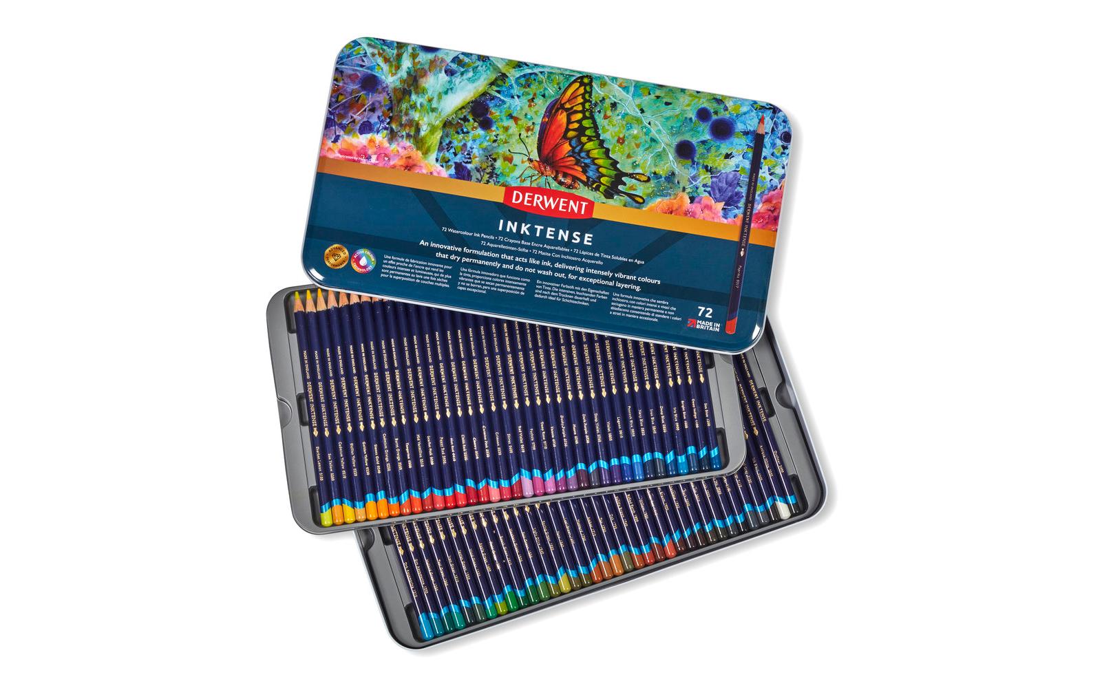 Derwent Inktense Permanent Aquarellstifte, Wasserlöslich, 72-teilig Derwent Inktense Permanent Aquarellstifte, Wasserlöslich, 72-teilig