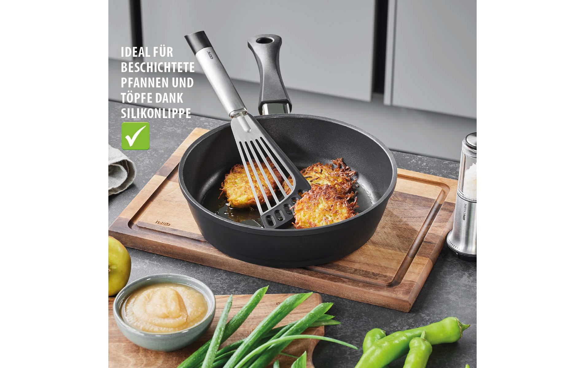 GEFU Pfannenwender Primeline 31 cm, Schwarz/Silber