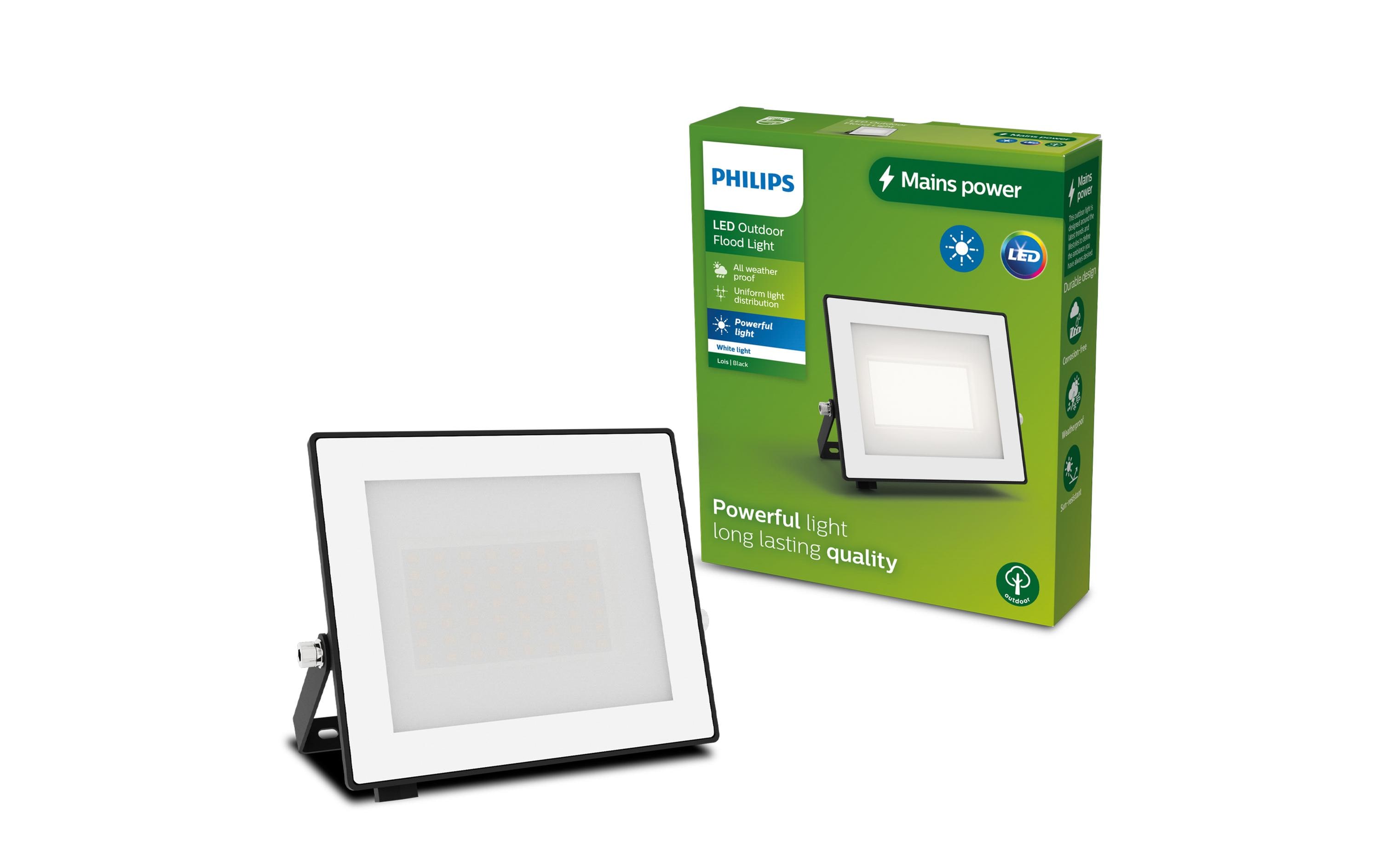 Philips Lois Flutlicht 30W 3000K IP65 schwarz 30 W Philips Lois Flutlicht 30W 3000K IP65 schwarz 30 W