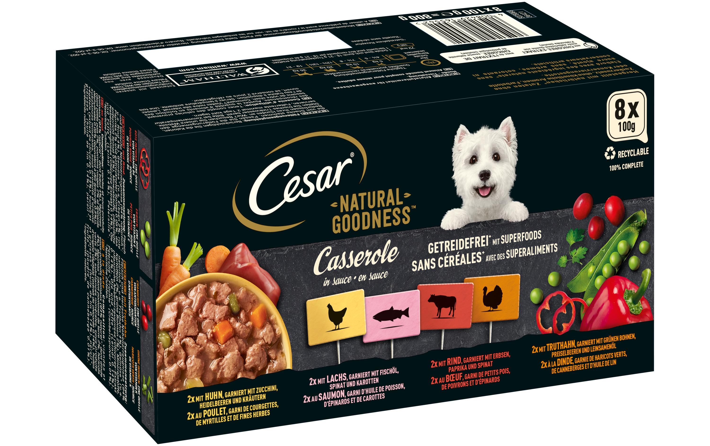 Cesar Nassfutter Natural Goodness in Sauce, 8 x 100 g