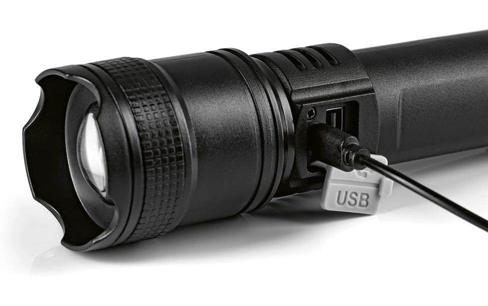 EASYmaxx Taschenlampe wiederaufladbar 3.7 V schwarz inkl. USB-Kabel