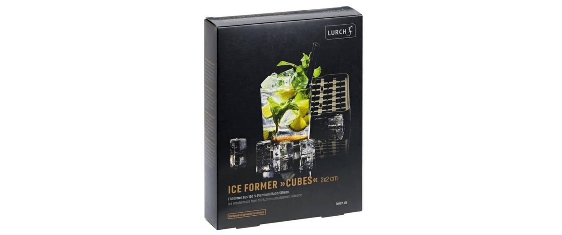 Lurch Eiswürfelform Würfel Schwarz / Transparent, 2 x 2 cm