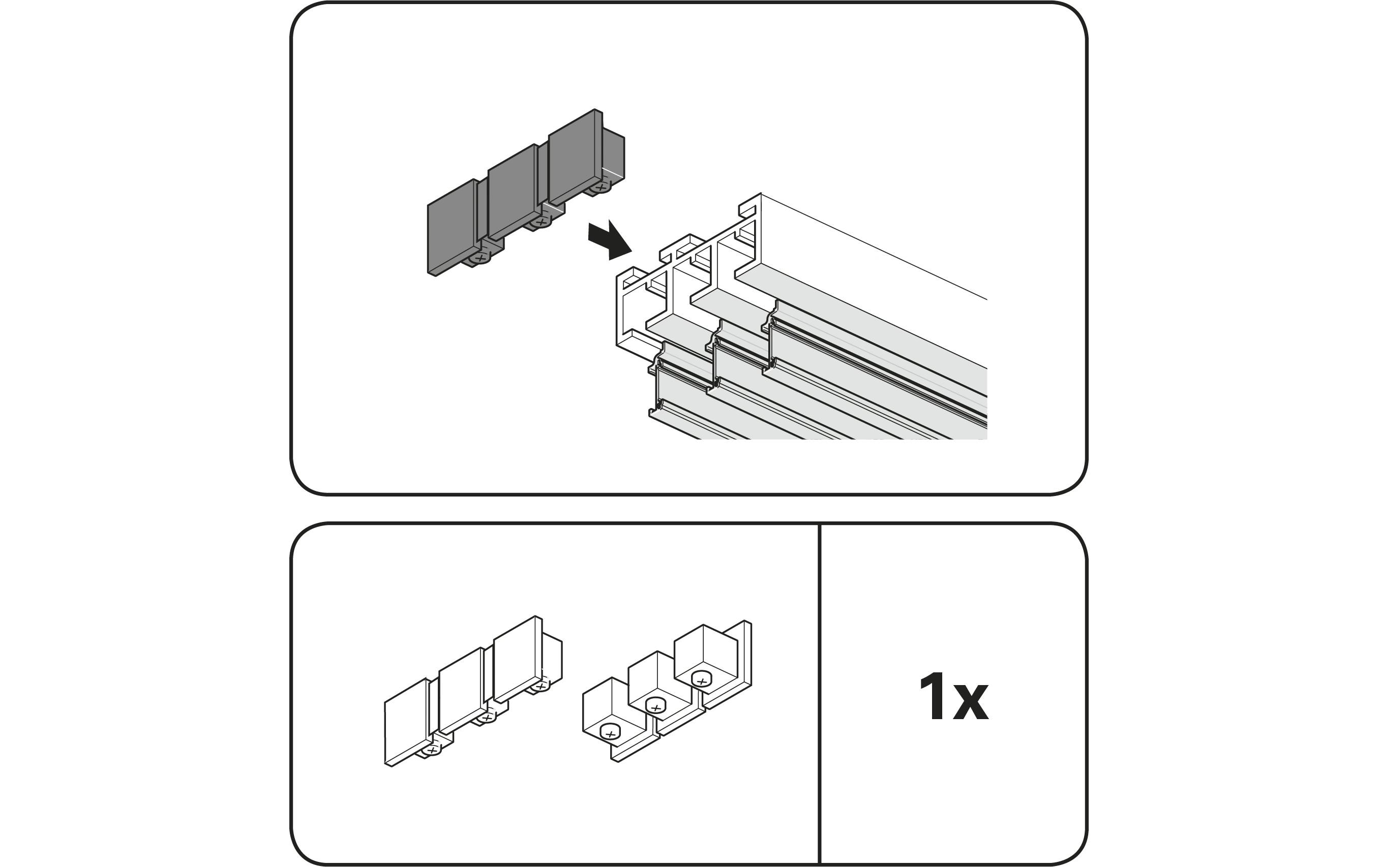 Gardinia Endfeststeller Atlanta 1 Paar Schwarz-matt