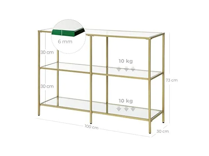 VASAGLE Konsolentisch 100 x 30 x 73 cm, Gold VASAGLE Konsolentisch 100 x 30 x 73 cm, Gold