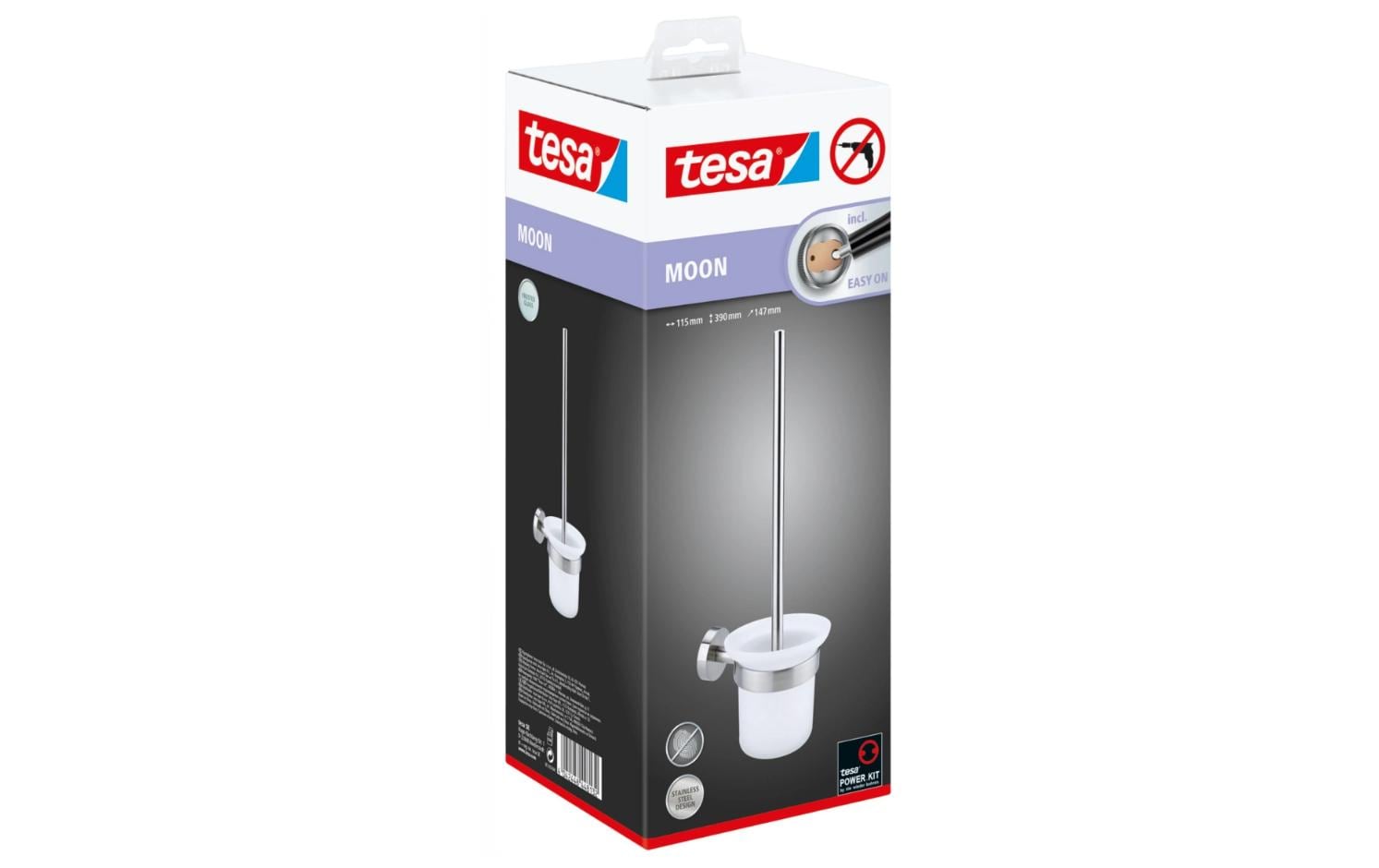tesa Toilettengarnitur Moon Weiss/Silber