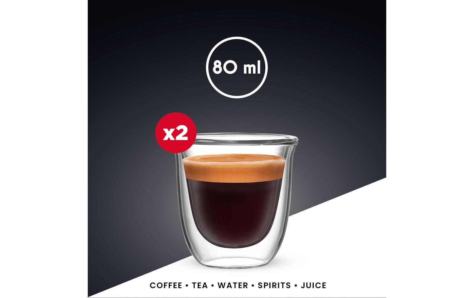 Bialetti Espresso Becher Firenze 80 ml, 1 Stück, Transparent