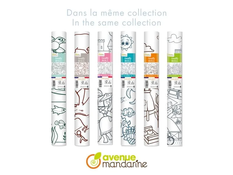 Avenue Mandarine Graffy Roll, Prähistorische Malerei Weiss Avenue Mandarine Graffy Roll, Prähistorische Malerei Weiss
