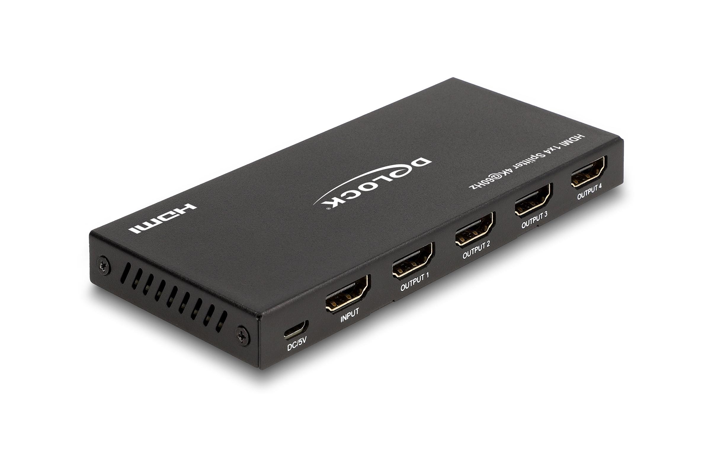 Delock 4-Port Signalsplitter HDMI-HDMI 4K/60 Hz