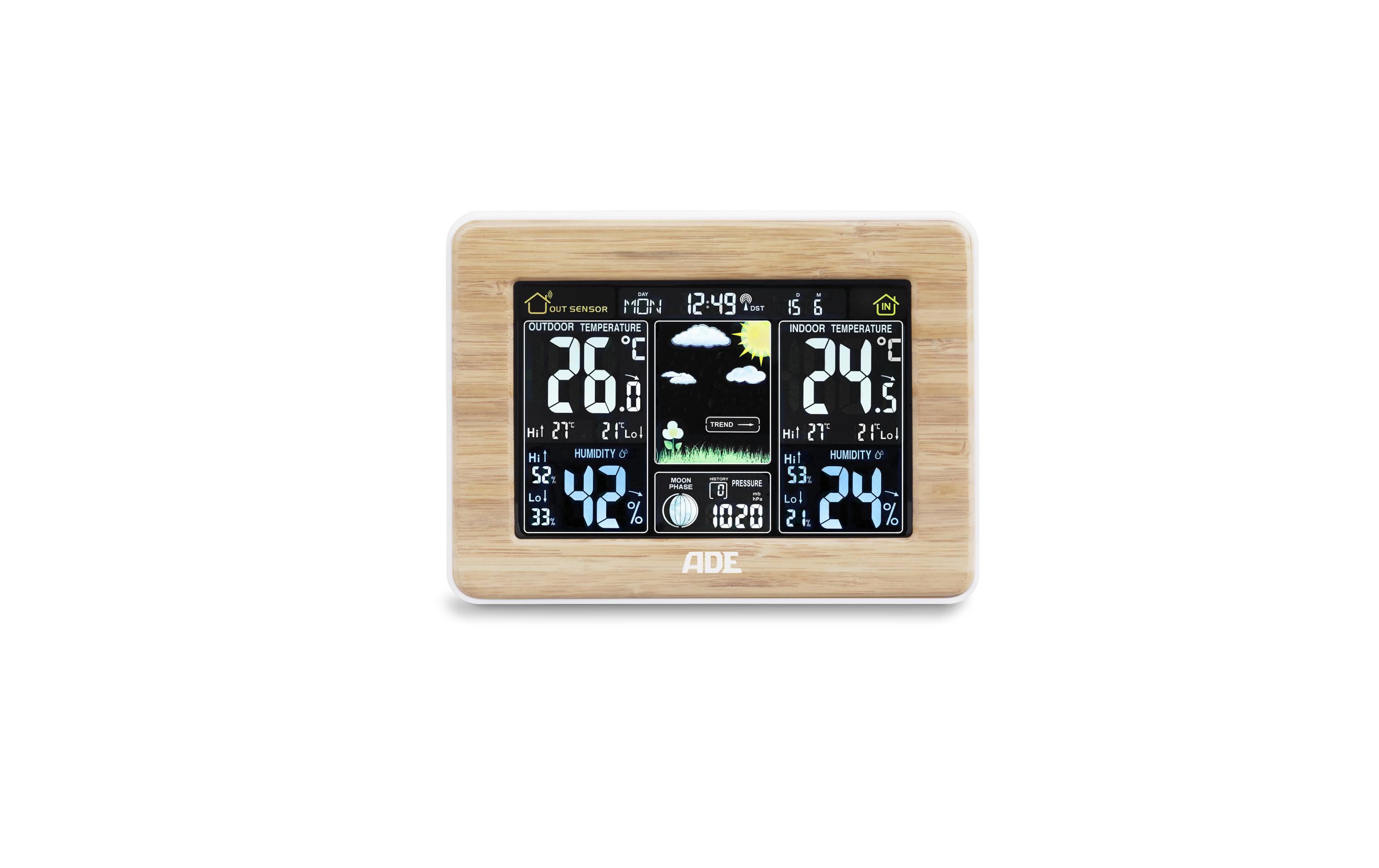 ADE Wetterstation WS1703 Bambus ADE Wetterstation WS1703 Bambus