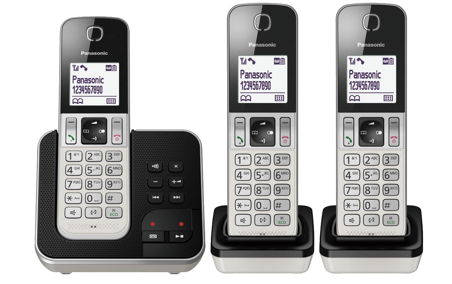 Panasonic Schnurlostelefon KX-TGD323SLW Trio Schwarz/Silber Panasonic Schnurlostelefon KX-TGD323SLW Trio Schwarz/Silber