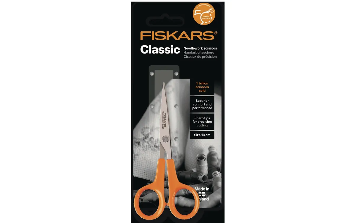 Fiskars Schere Classic-Micro-Tip-Handarbeit 13 cm Rostfreier Stahl