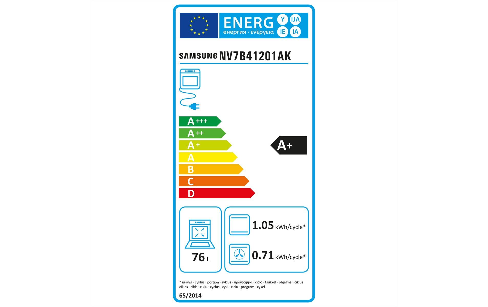 Samsung Einbaubackofen NV7B41201AK/U3 Schwarz A+