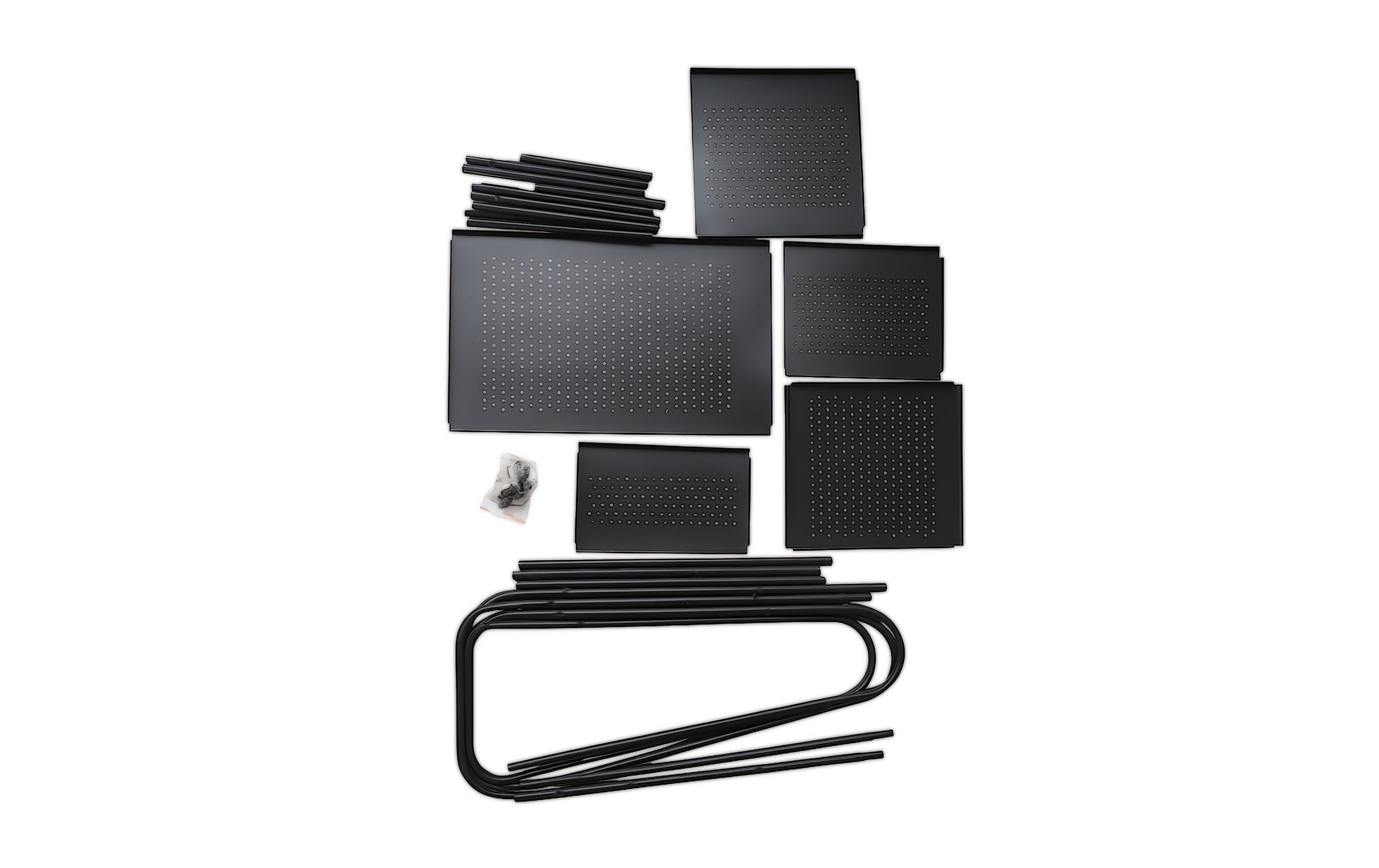 relaxdays Garderobenständer mit 5 Böden, Schwarz