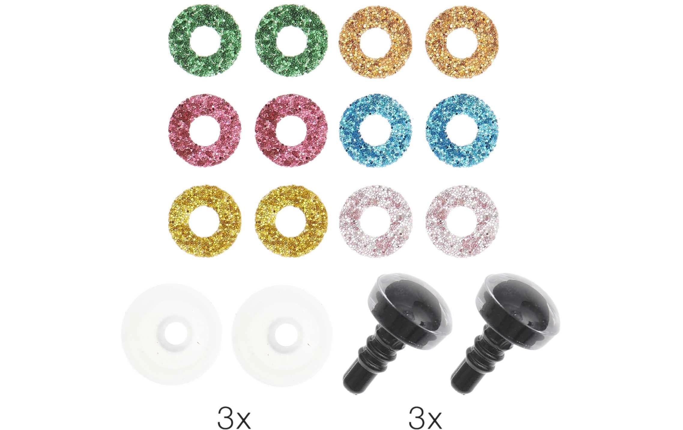 Rico Design Sicherheitsaugen mit 6 Farben zur Auswahl 12 mm 6 Stk. Rico Design Sicherheitsaugen mit 6 Farben zur Auswahl 12 mm 6 Stk.