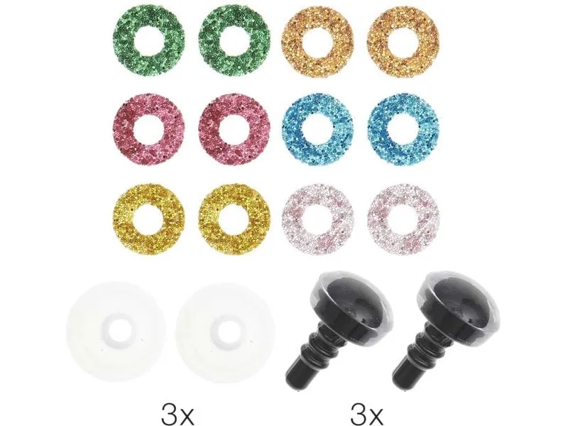 Rico Design Sicherheitsaugen mit 6 Farben zur Auswahl 12 mm 6 Stk. Rico Design Sicherheitsaugen mit 6 Farben zur Auswahl 12 mm 6 Stk.