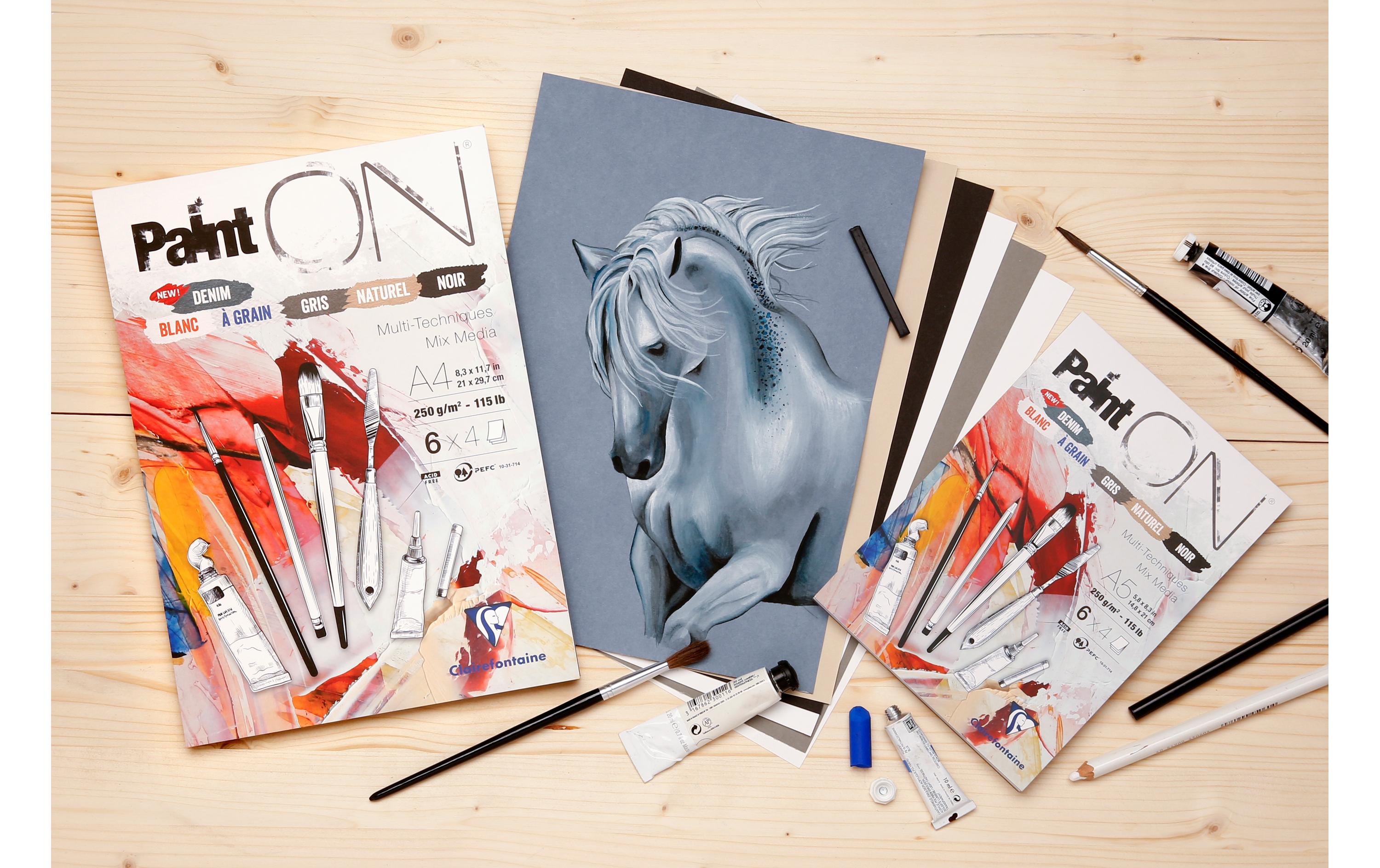 Clairefontaine Zeichenblock Paint On 24 Blatt, A4, 250 g/m² Clairefontaine Zeichenblock Paint On 24 Blatt, A4, 250 g/m²