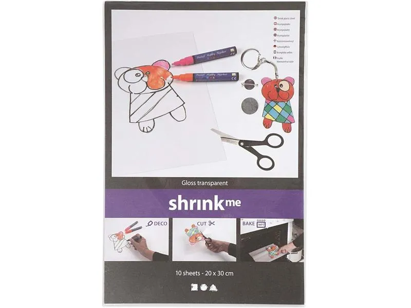 Creativ Company Schrumpffolie 20 x 30 cm, 10 Blatt, Transparent
